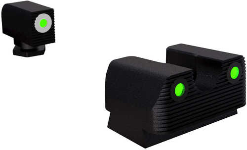 Rival Arms Ra2B231G Tritium Night Sights Fits Glock 42/43 Green With White Outline Rear
