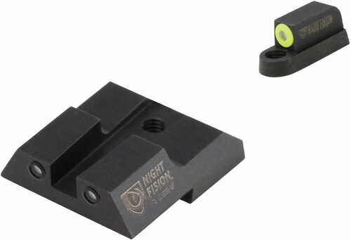 Night Fision Sight Set Square CZ P-07/P-09/P-10 Green Tritium W/Yellow Outline Front W/Black Rear B