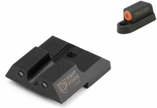 Night Fision Sight Set Square Front/U-Notch Rear CZ P-07/P-09/P-10 Green Tritium w/Orange Outline w/B