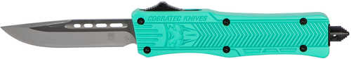 COBRA TEC KNIVES LLC STFCTK1SDNS CTK-1 Small 2.75" 440C Stainless Steel Black Drop Point Tiffany Blue Zinc-Aluminum Allo