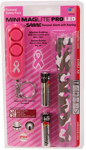 Maglite SP2PUF6 Mini Pro & Sabre Personal Alarm Pink Camo