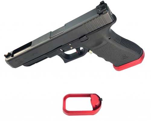 Cross Armory CRGFMWRD Flared Magwell Compatible With for Glock Gen1-3 Aluminum Red Hardcoat Anodized