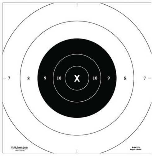 Action Target Inc B-8C(P)100 25-Yard Replacement Center Paper 10.50" X Bullseye Black 100 Per Box