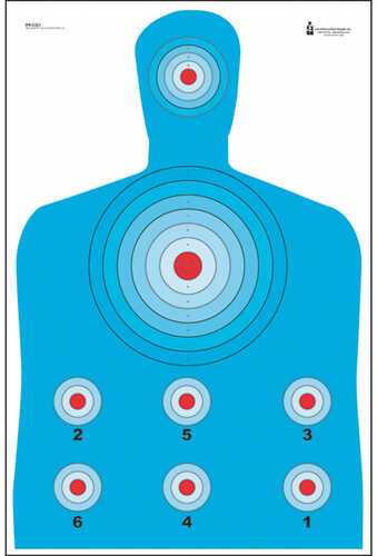 Action Target Inc PRCQ1100 High Visibility Fluorescent Modified B-27 Paper 23" X 35" Silhouette Black/Blue/Red 100
