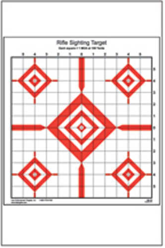 Action Target Inc Si13100 Advanced Rifle Sighting 
Paper 14" X 15" Diamond Black/Red/White 100