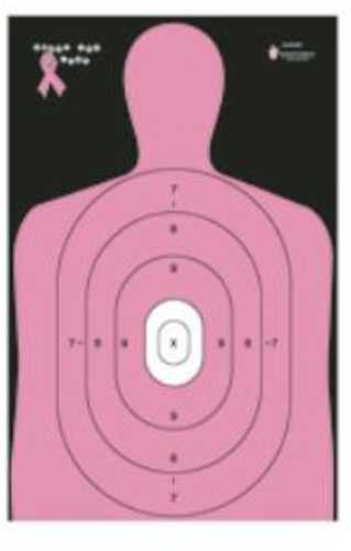 Action Target Inc B27ENPT100 B-27E Shoot For The Cure Paper 23" X 35" Silhouette Black/Pink/White 100