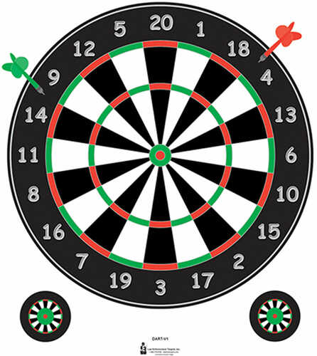 Action Target Inc Dart-IV-100 Paper 20" X 24" Board Black/Gray/Green/Red/White 100
