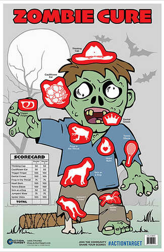 Action Target Inc Gs-ZOMHE-100 Zombie Boy Hanging Paper 23" X 35" Multi 100