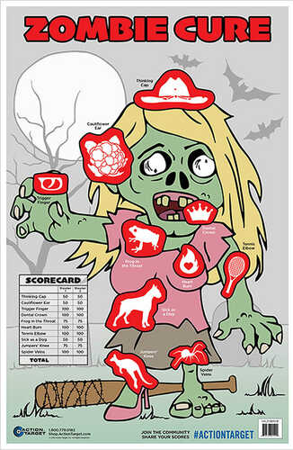 Action Target Inc Gs-ZOMSHE-100 Zombie Girl Hanging Paper 23" X 35" Multi 100