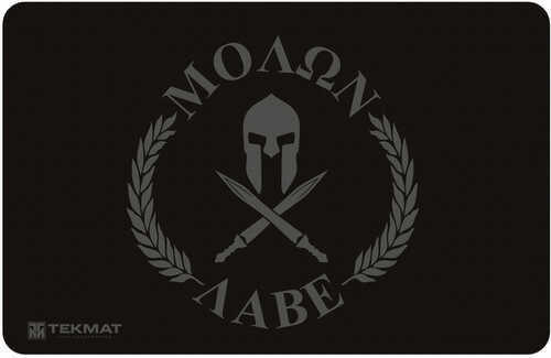 Beck TEK LLC (TEKMAT) R17MOLONLABE Molon Labe Cleaning Mat Spartan 17" X 11" Black/Grey