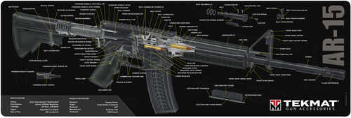 Beck TEK LLC (TEKMAT) R36AR15GY AR-15 Cleaning Mat Parts Diagram 36" X 12" Gray