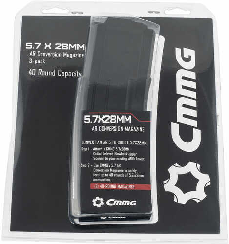 CMMG 5.7 AR Conversion Mag 5.7X28mm AR-15 40Rd Black Detachable 3Pack