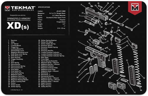 TekMat Springfield XD-S Handgun Cleaning Mat 11"X17"X1/8"