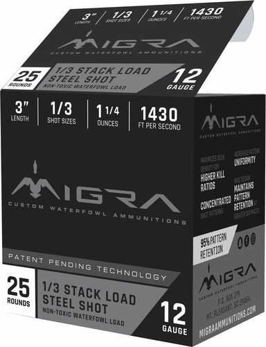 MIGRA Ammunition M12S13 Combinational 12 Gauge 3" 1/4 Oz Shot 25 Bx/ 10 Cs