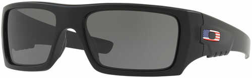 Oakley Ballistic Det Cord Gray Plutonite Matte Black Frame With USA Flag