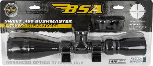 Bsa Sweet 450 Bushmaster 3-9X 40mm AO Obj 34.20-11.50 ft @ 100 yds FOV 1" Tube Matte Black Finish 30/30 W