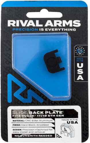 Rival Arms Slide Back Cover Plate Double Stack for Glock 17/19 Gen5 Black Anodized Aluminum Handgun