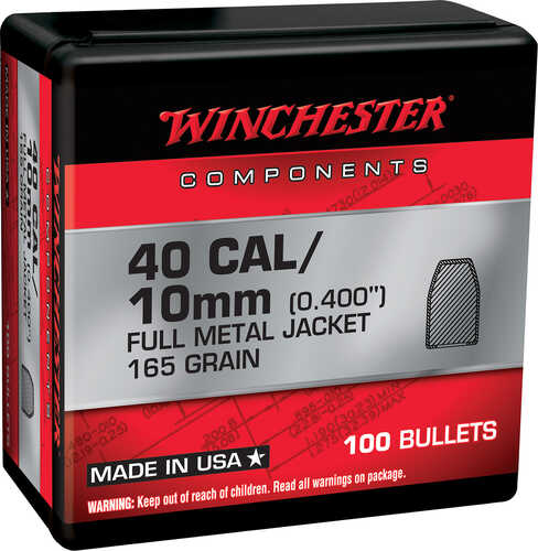 Winchester Ammo Centerfire Handgun Reloading 40 S&W .400 165 Gr Full Metal Jacket Truncated-Cone (TCFMJ) 100 Per Box