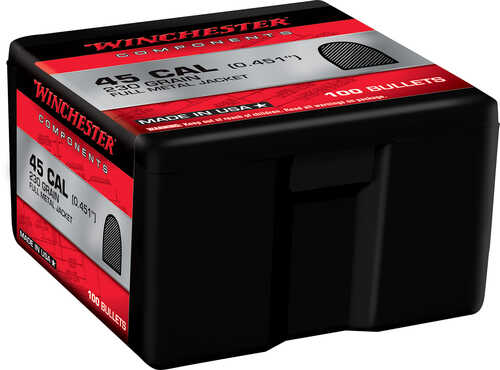 Winchester Ammo Centerfire Handgun Reloading 45 Cal .451 230 Gr Full Metal Jacket (FMJ) 100 Per Box