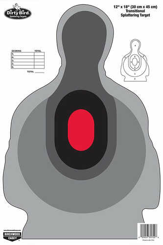 Birchwood Casey Dirty Bird Multi-Color Splattering Target Silhouette Paper Tagboard 12" X 18" 100