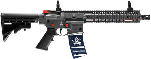 Crosman CFAR1FP Full Auto R1 Fallen Patriots Co2 4.5mm BB 25Rd Black Rec/Barrel 6 Position With Pistol Grip Stock