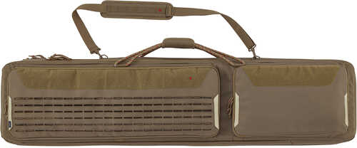 Tac Six Unit Tactical Rifle Case 55" Coyote Holds 2 Rifles With Large Exterior Pockets & Padded Shoulder Strap