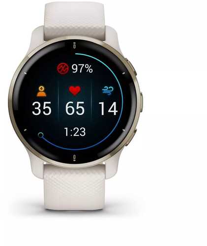 GARMIN 010-02496-02 VENU 2 Plus, Ivory/Cream Gold