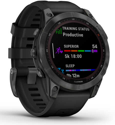 Garmin Fenix 7 Fitness Tracker Slate Gray/black 47mm Solar Compatible With Iphone/android Wi-fi/bluetooth/a