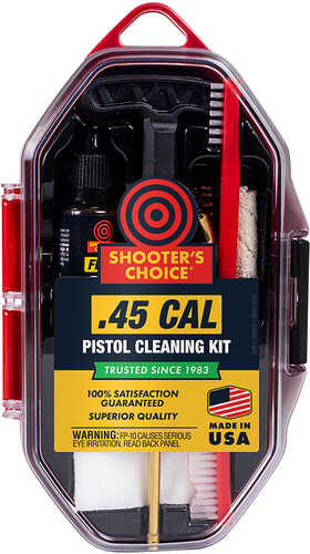 Shooters Choice SRS45 Cleaning Kit 45 Cal Firearm Type Handgun Bronze/Nylon Bristle