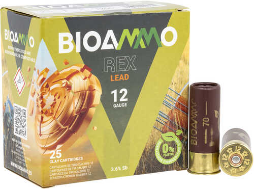 Bioammo REX 12 Gauge 2-3/4" 1 oz.. #8 Shot Lead 250 Rounds Shotgun Ammunition