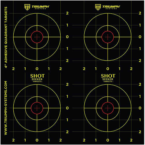 Triumph Systems Shot Seeker Reactive Target Self-Adhesive Four 4" Bullseye Black/Yellow 10 Pack