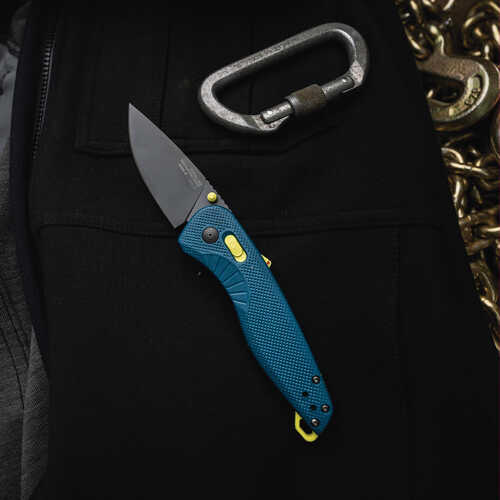 S.o.g Sog-11-41-14 Aegis At 3.13" Folding Tanto Plain Black Tini Cryo D2 Steel Blade/indigo With acid Accents Grn Handle