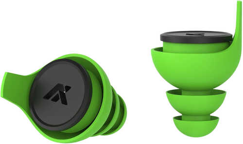 Axil LLC XPR-SGM/L Reactor In The Ear Plugs With Green Finish & 5Db Or 33Db For Adults 1 Pair Includes M/L Tips