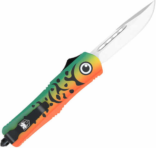 Cobratec Knives Mflgnfs3tns Fs-3 Medium 3" Otf Tanto Plain D2 Steel Blade 4.50" Green Fishing Lure Aluminum Cerakoted Ha