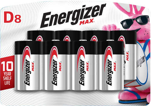 Rayovac E95BP8 Energizer Max D Batteries Black & Silver