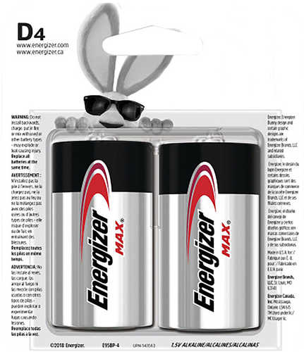 Rayovac E95BP4 Energizer Max D Batteries Black & Silver