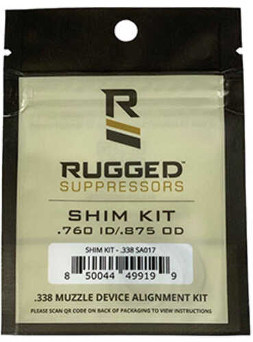 Rugged Suppressors Sa017 Shim Kit 338 Cal (6.8mm) For 3/4"-24, M18x1, M18x1.5 Tpi (3 Sizes)
