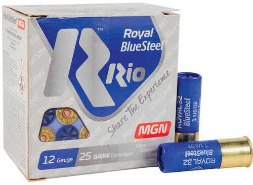 Rio Ammunition Rbsm402 Royal Bluesteel Magnum 12 Gauge 3" 1 3/8 Oz 25 Per Box/ 10 Cs