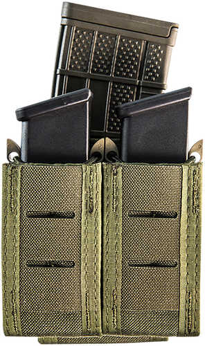 High Speed Gear 41pt02od Taco Duty Double Pistol Mag, Od Green Nylon With Molle Exterior, Fits Molle & 2" Belt