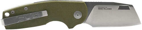 S.o.g Sog14031157 Stout Flk 2.10" Folding Cleaver Stonewashed Cryo D2 Steel Blade, Od Green Textured G10/ss Handle Prese