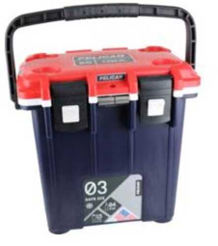 Pelican 20Q5BLUREDWHT Personal Cooler Elite Red/White/Blue Polypropylene 20 Qt