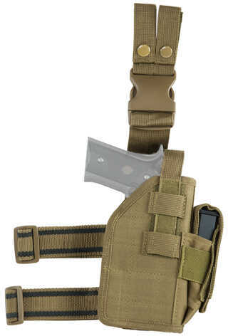 NcStar Drop Leg Universal Pistol Holster, PVC Fabric, Tan Md: DVDLHOL2954T