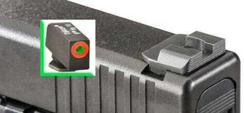 AmeriGlo GL434 Hackathorn Fits Glock 20/21 Tritium Green w/Orange Outline Front Steel Black Rear
