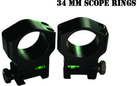 Accu-Tac 34MM Scope Rings Flat Black Model HSR-340