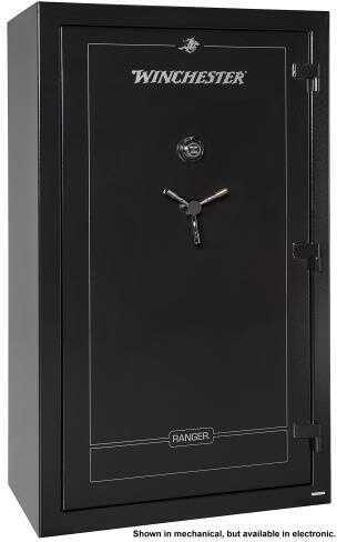 Winchester Safes Ranger 44 Electronic Entry Black Powder Coat 12 Gauge Steel Holds Up To 44 Long Guns Fireproof- Yes