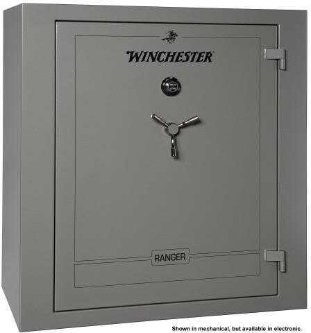 Winchester Safes Ranger 54 Electronic Entry Gunmetal Powder Coat 12 Gauge Steel Holds Up To 68 Long Guns Fireproof- Yes