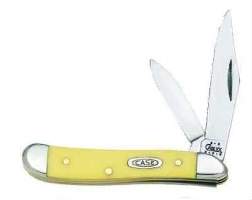 Case Folding Knife With Clip/Pen Blades & Yellow Synthetic Handle Md: 030
