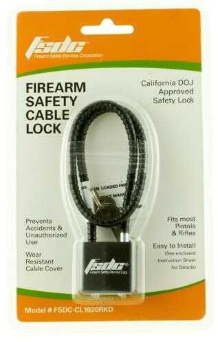 Firearm Safety Devices CL1020RKD Cable Gun Lock Black