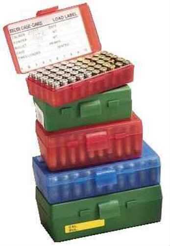 MTM Ammo Box 50 Round Flip-Top 41 44 45 LC Clear Red P50-44-29