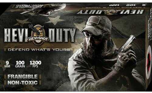 9mm Luger 100 Grain Lead Free 50 Rounds Hevi-Shot Ammunition